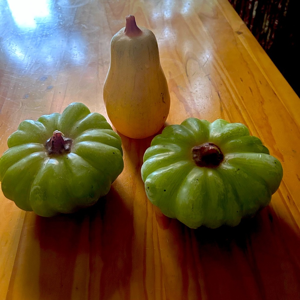 Rustic Green and Yellow Gourd Trio